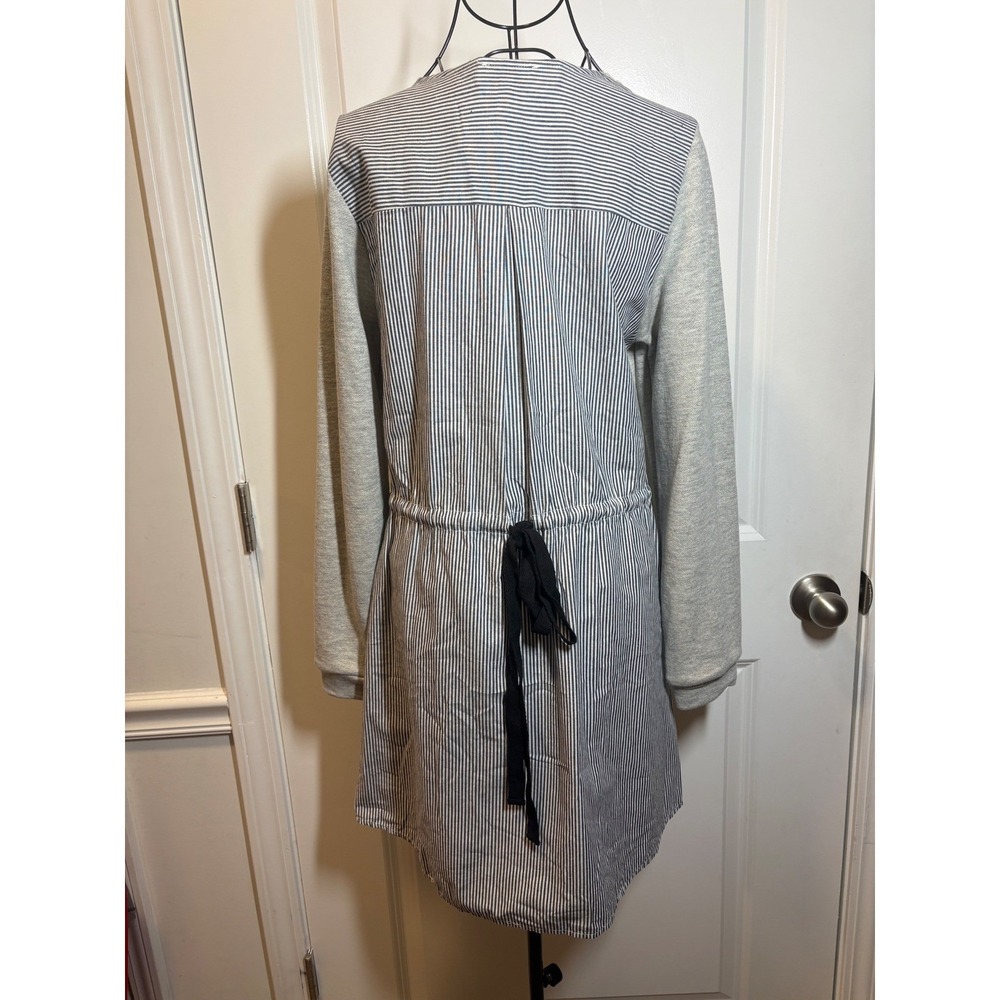 Hayden Los Angeles NWT Gray Striped Mixed Media Sweatshirt DresS - Small